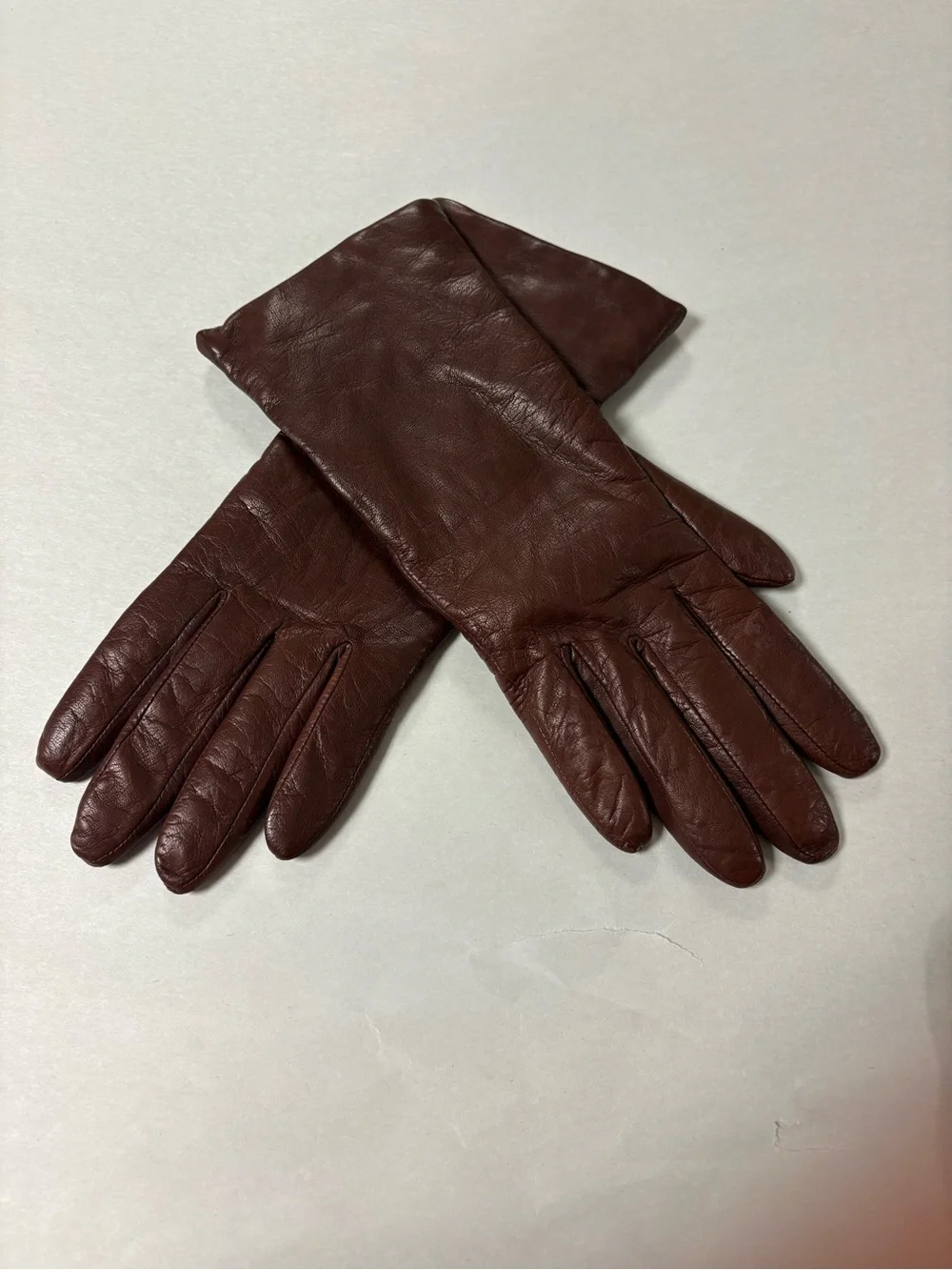 Fownes Brothers Classic Brown Leather Gloves Cashmere Lining size 7